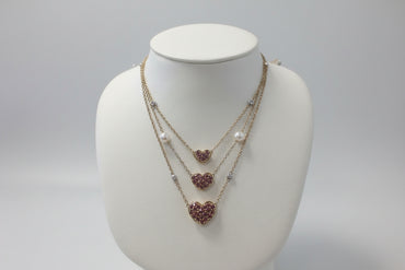 Diamond Pearl and Garnet Necklace