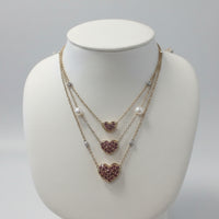 Diamond Pearl and Garnet Necklace