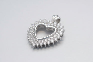 Open Diamond Heart Pendant