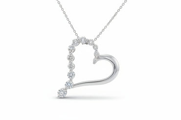 Graduated Diamond "Flowing" Heart Pendant