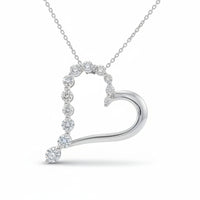 Graduated Diamond "Flowing" Heart Pendant