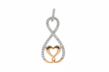 10K White Gold Infinity Heart Pendant with 0.12 CTW Diamonds