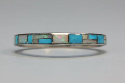 Blue Opal & Turquoise Inlay Cuff