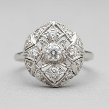 Platinum .53ctw Diamond Filigree Heirloom Ring