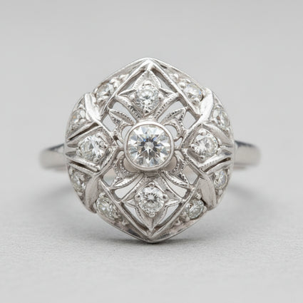 Platinum .53ctw Diamond Filigree Heirloom Ring