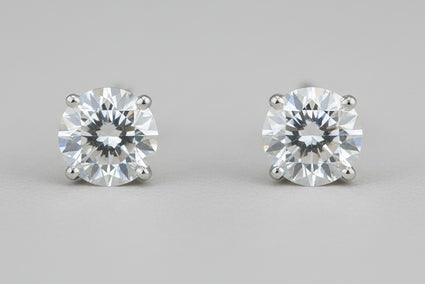 14K White Gold 1.00 CTW Round Brilliant Diamond Stud Earrings