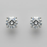 1.72 CTW Round Brilliant Diamond Stud Earrings in 14K White Gold