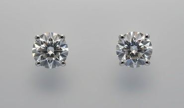 1.62 CTW Round Brilliant Cut Diamond Studs in 14K White Gold
