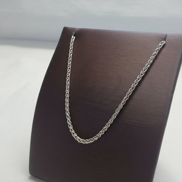 1.5mm Sterling Silver Spiga (Wheat) Chain Necklace – 18 Inch