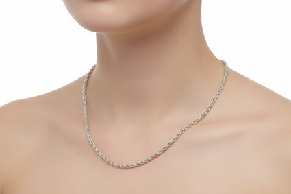 1.5mm Sterling Silver Spiga (Wheat) Chain Necklace – 18 Inch