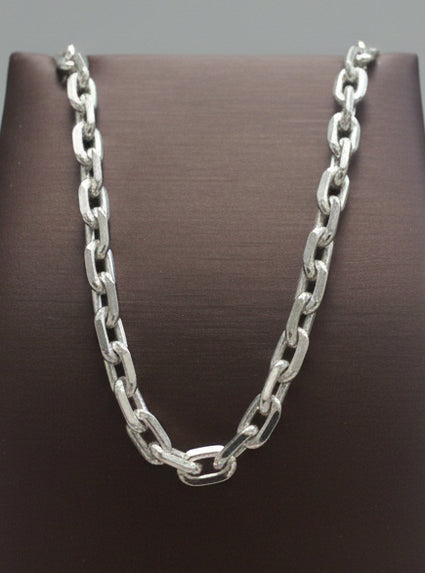 Sterling Silver 16" Polished Cable Chain (3.25mm)