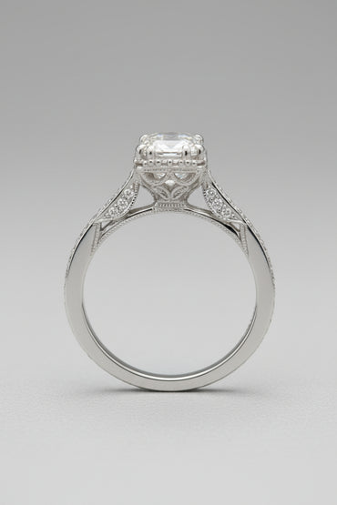 Tacori Emerald-Cut Halo Engagement Ring CZ center