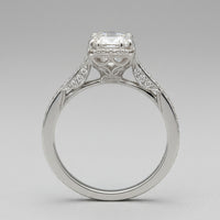 Emerald-Cut Halo Engagement Ring