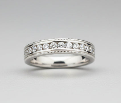 Milgrain Channel-Set Diamond Band