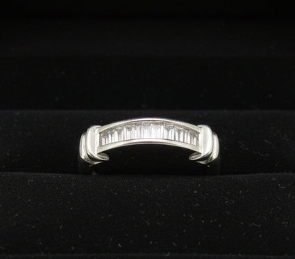 14K White Gold Baguette Diamond Band