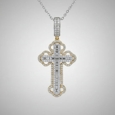 10K Gold 3/4 CTW Diamond Cross Pendant