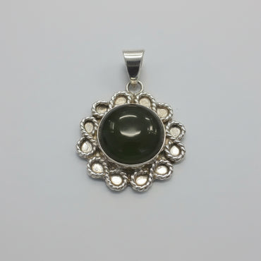 Vintage-Style Sterling Silver Black Onyx infinity Rope Pendant