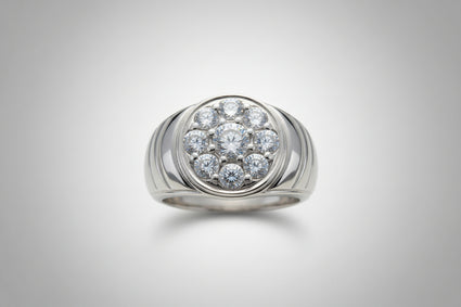 Silver Cubic Zirconia Cluster Ring