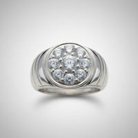 Silver Cubic Zirconia Cluster Ring