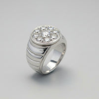 Silver Cubic Zirconia Cluster Ring