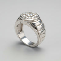 Silver Cubic Zirconia Cluster Ring