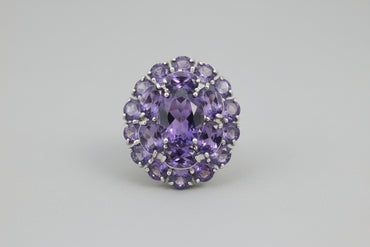 Amethyst Cluster Statement Ring