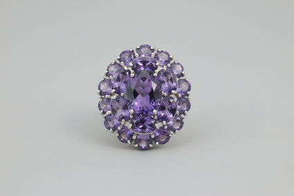 Amethyst Cluster Statement Ring