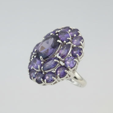 Amethyst Cluster Statement Ring