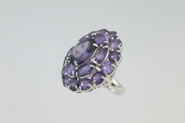 Amethyst Cluster Statement Ring