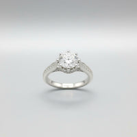 Round Brilliant Cut Cubic Zirconia Engagement Ring