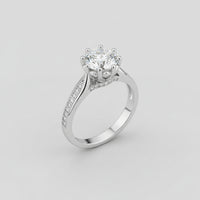 Round Brilliant Cut Cubic Zirconia Engagement Ring