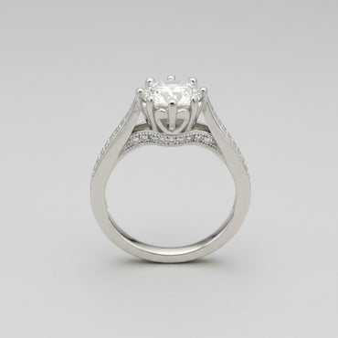 Round Brilliant Cut Cubic Zirconia Engagement Ring