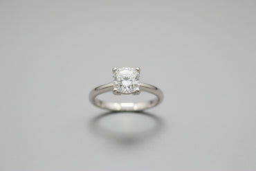 Round Brilliant Cut Cubic Zirconia Crown Engagement Ring