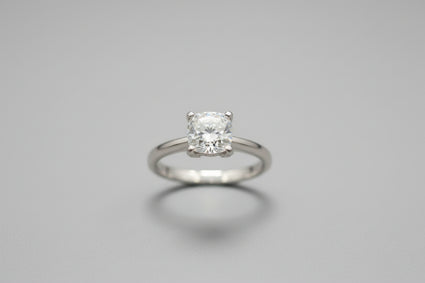 Round Brilliant Cut Cubic Zirconia Crown Engagement Ring