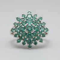 Emerald Starburst Cluster Statement Ring