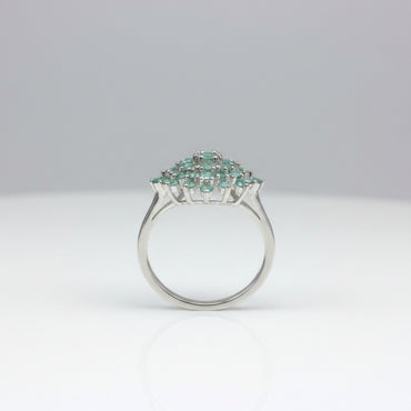 Emerald Starburst Cluster Statement Ring