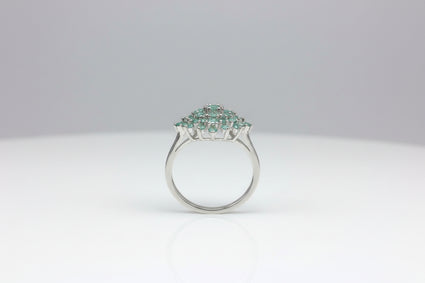 Emerald Starburst Cluster Statement Ring