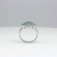 Emerald Starburst Cluster Statement Ring