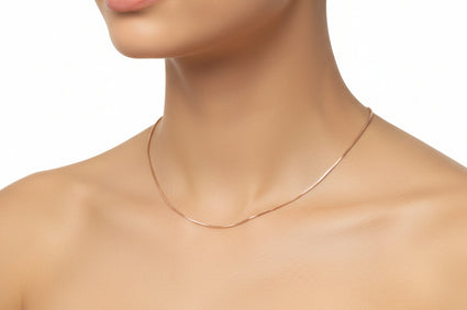 10K Rose Gold 19" Sparkle Box Chain