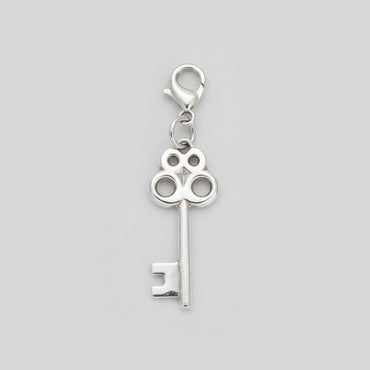 Silver Skeleton Key Clip-On Charm