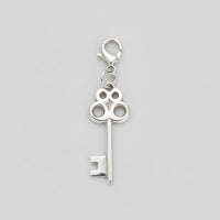 Silver Skeleton Key Clip-On Charm
