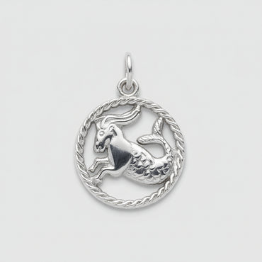 Silver Capricorn Zodiac Charm
