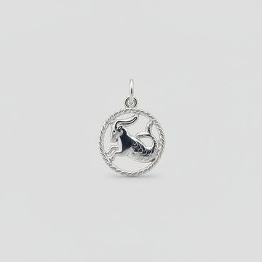 Silver Capricorn Zodiac Charm