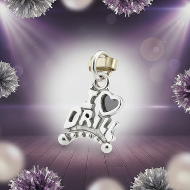 Silver "I Love Drill" Charm
