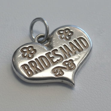 Silver Bridesmaid Heart Charm