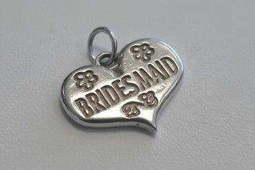 Silver Bridesmaid Heart Charm