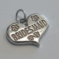 Silver Bridesmaid Heart Charm