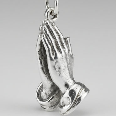 Silver Praying Hands Charm
