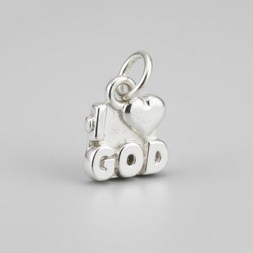 Silver "I Love God" Charm