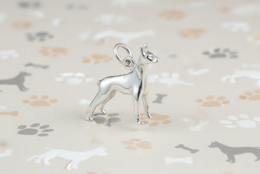 Silver Doberman Pinscher Charm